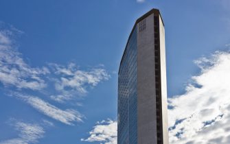 MILAN - ITALY, MAY 27 2014: Pirelly skyscraper building in Milan, architecture in a sunny day