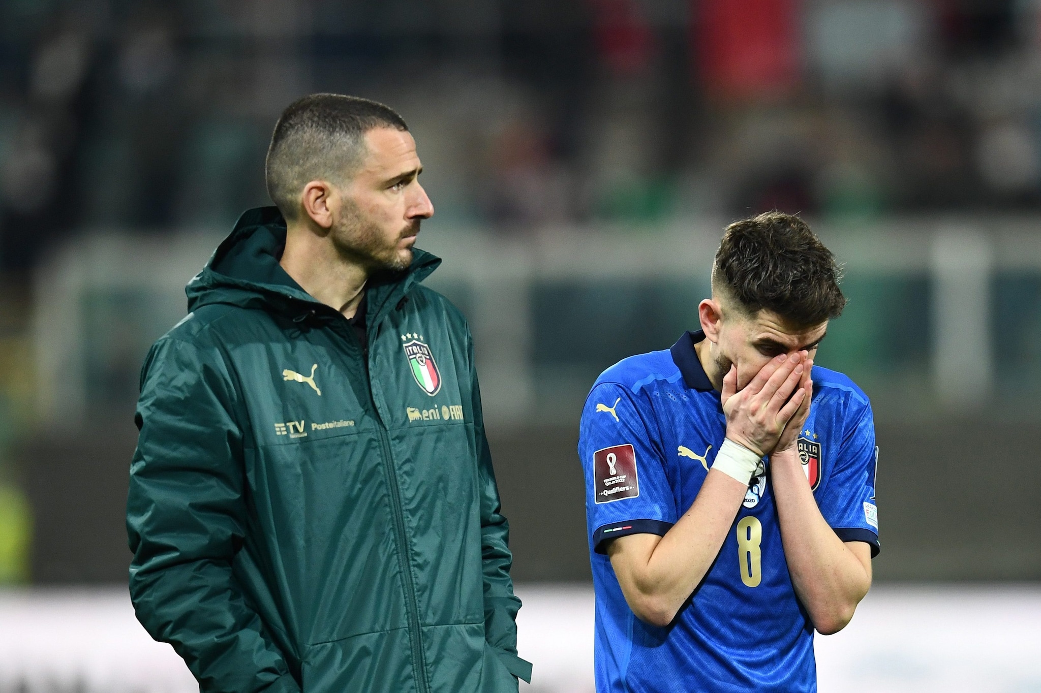 La disperazione dell’Italia al fischio finale del match con la Macedonia