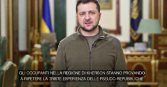 Guerra Russia-Ucraina, Zelensky: “Putin vuole creare una pseudo repubblica a Kherson, sta ricattando i leader locali”